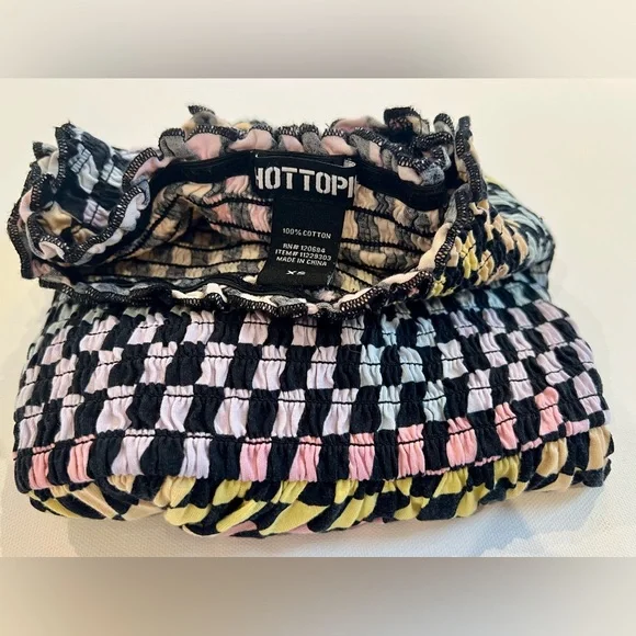 Hot Topic Y2K Rainbow Checkered Race Car Nascar Mini Dress Pockets 100% cotton - Picture 10 of 10